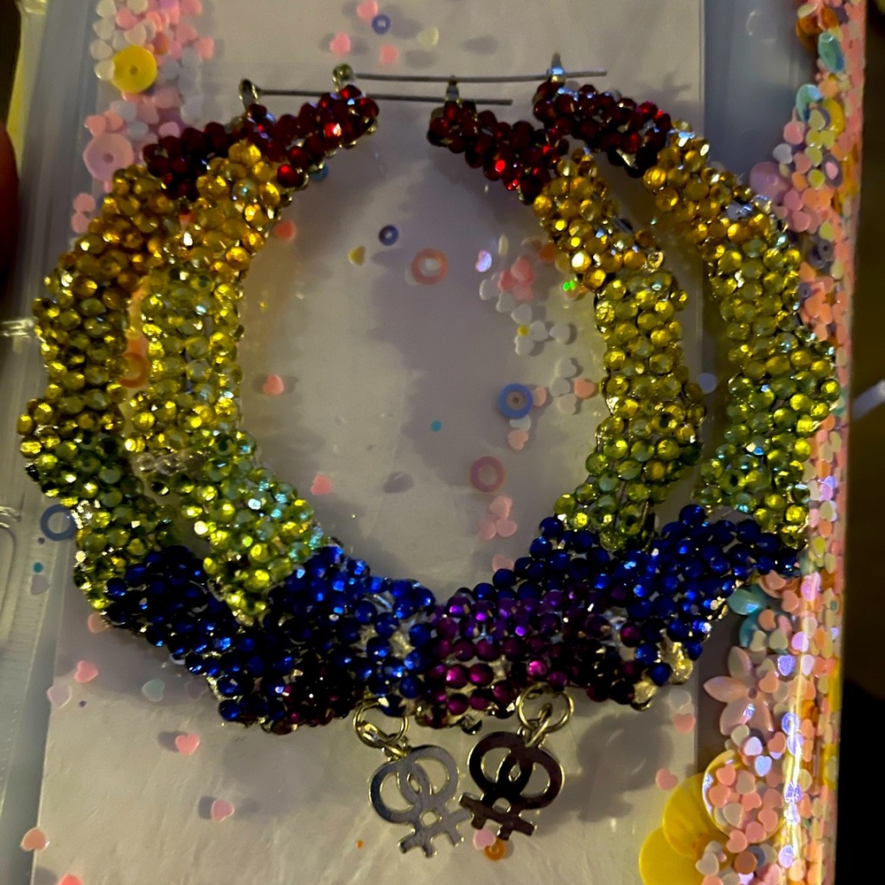 Pride rainbows hoop earrings